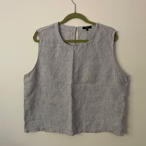 Quince Blue and White Pinstripe Tank Top